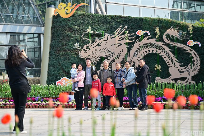 重庆南山植物园，市民游客前来赏花踏春欢度新春佳节。郭旭摄