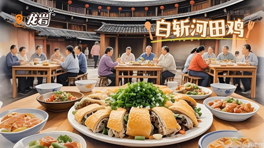 AI生图·龙岩白斩河田鸡