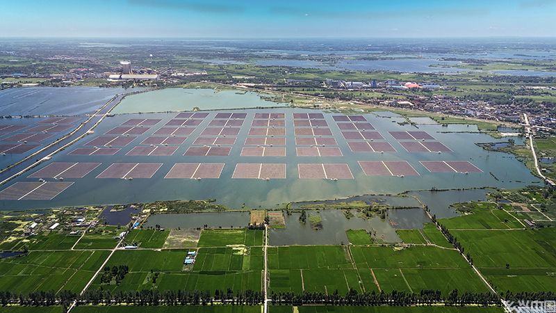 凤台县水面光伏航拍图。凤台县委宣传部供图