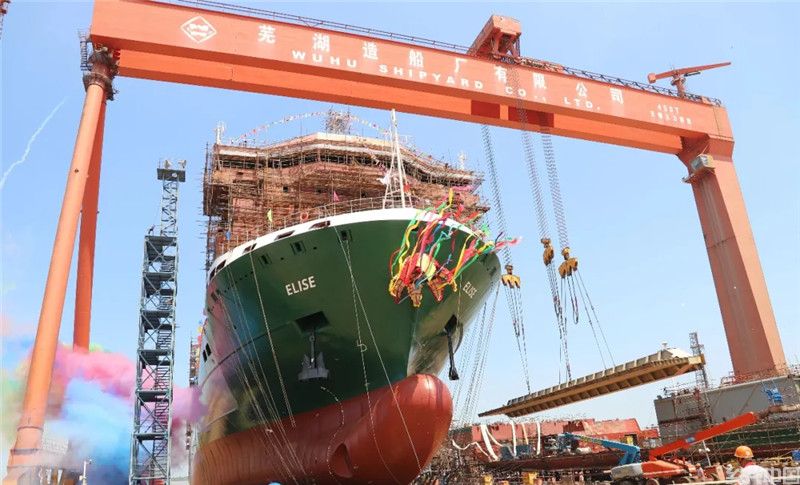 芜湖造船厂为德国船东建造的14600吨高端重吊船。弋江区委宣传部供图